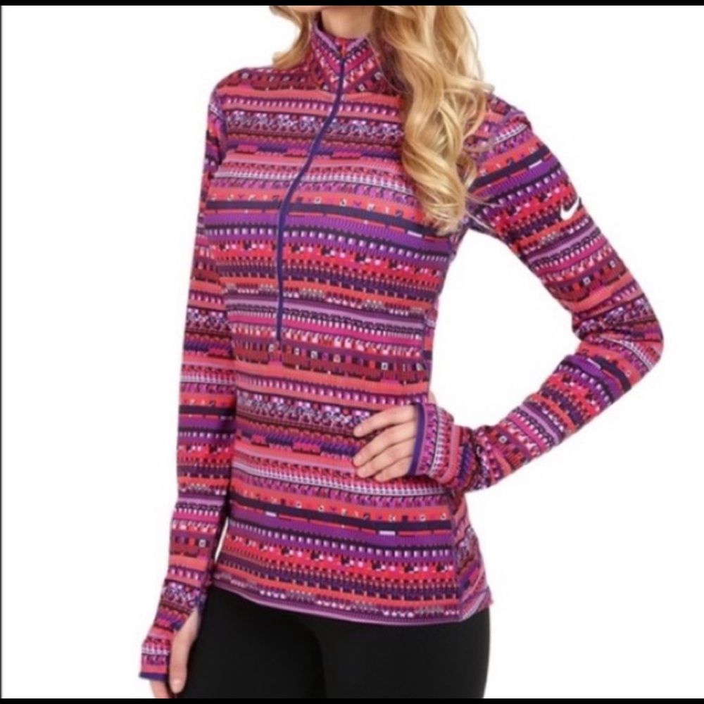 Nike Drifit pro 1/2 zip long sleeve medium